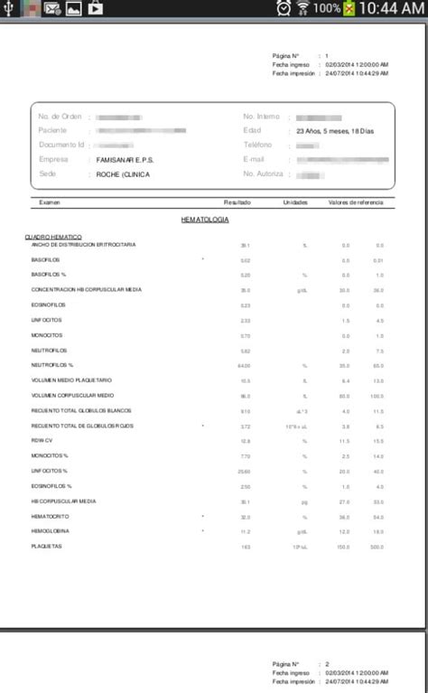 famisanar cafam resultados de laboratorio|Resultados de laboratorio